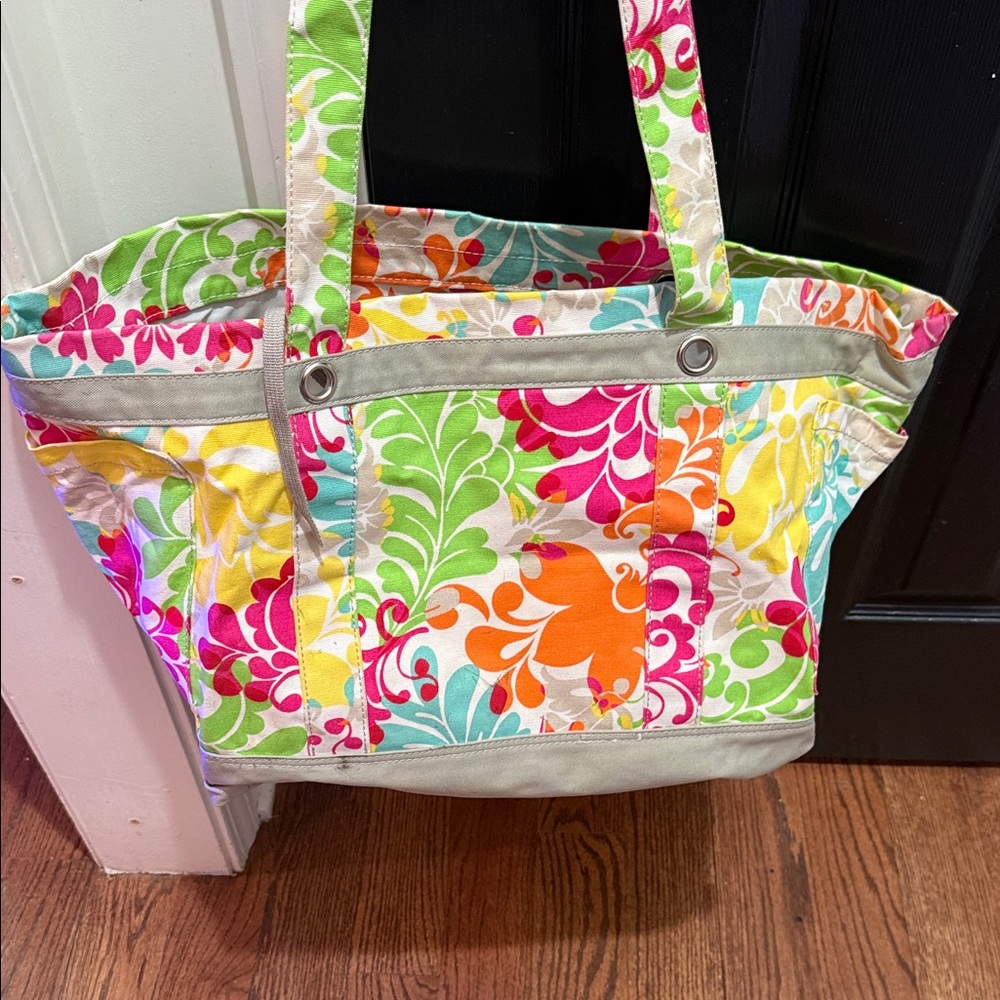 Thirty-One Colorful Floral Tote Bag